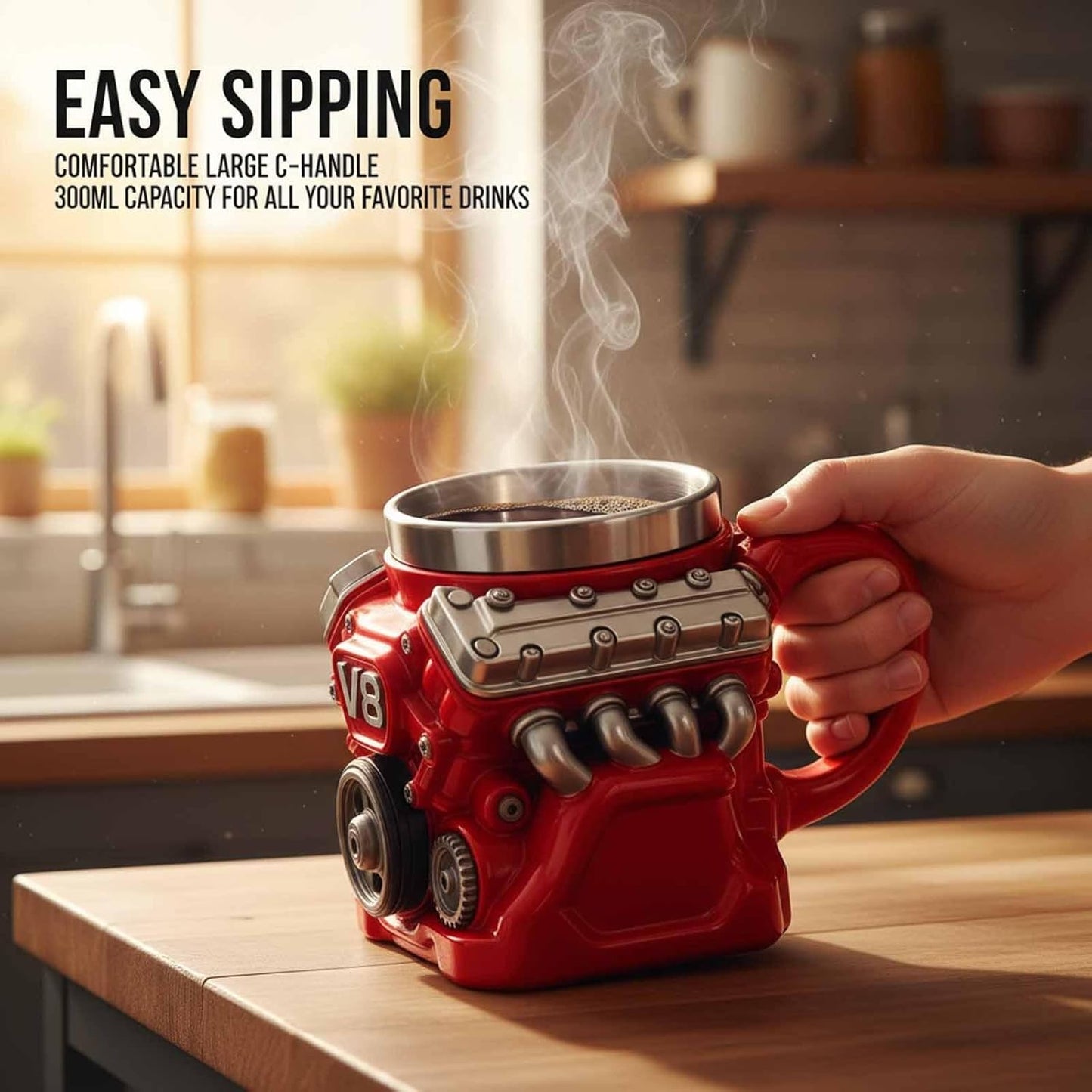 🔥LAST DAY 49% OFF🔥-Retro Engine Coffee Mug. V8 Engines Stainless Steel Cup