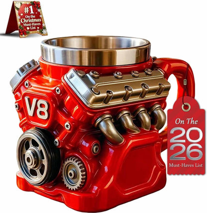🔥LAST DAY 49% OFF🔥-Retro Engine Coffee Mug. V8 Engines Stainless Steel Cup