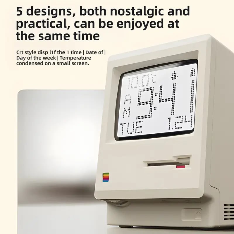 💾 RayCue Macintosh Retro Clock: Relive the 80s on Your Desk