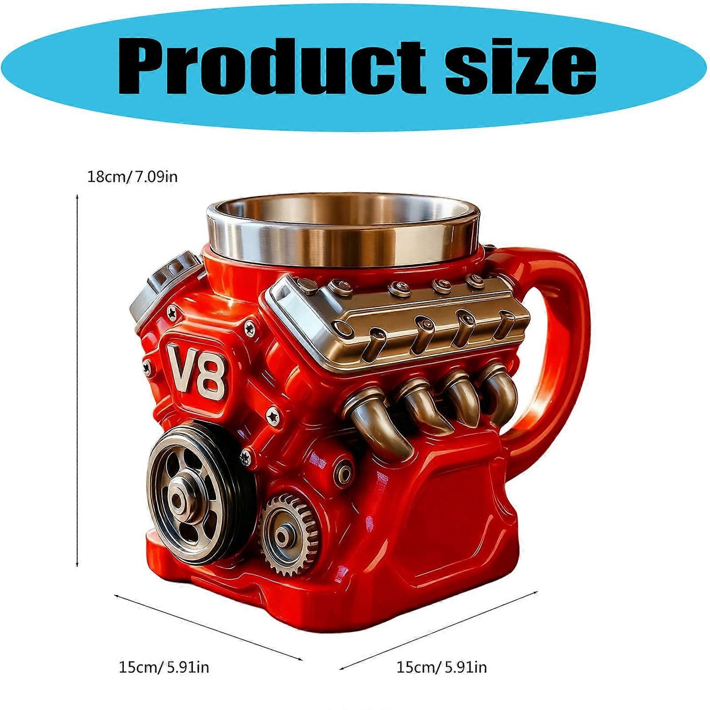 🔥LAST DAY 49% OFF🔥-Retro Engine Coffee Mug. V8 Engines Stainless Steel Cup