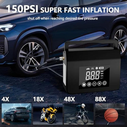 4000A Car Jump Starter & Tire Inflator ⚡ | 150PSI Pump & 15000mAh Power Bank in One 🔧