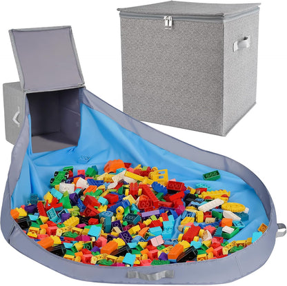 SAM AND MABEL 2-in-1 Toy Organizer | Storage Bin & Play Mat, Stackable & Foldable 🧸