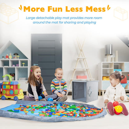 SAM AND MABEL 2-in-1 Toy Organizer | Storage Bin & Play Mat, Stackable & Foldable 🧸