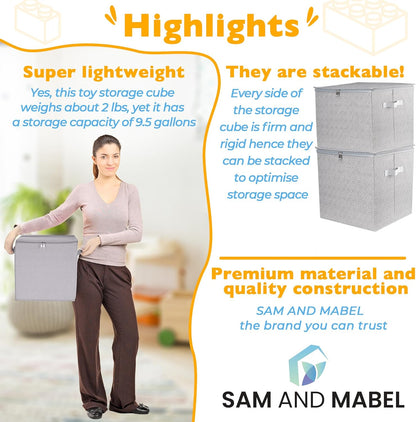 SAM AND MABEL 2-in-1 Toy Organizer | Storage Bin & Play Mat, Stackable & Foldable 🧸