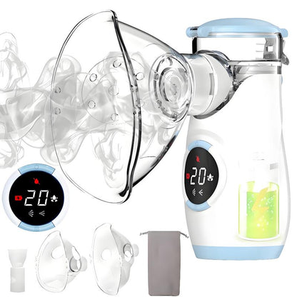 Smart Mesh Portable Nebulizer 💡 | with Auto-Clean & LED Interface ⚕️