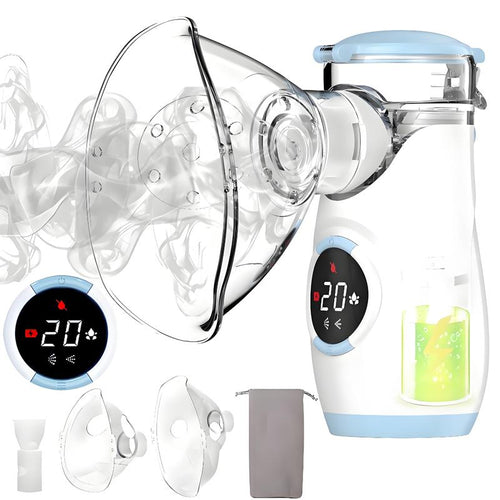 Smart Mesh Portable Nebulizer 💡 | with Auto-Clean & LED Interface ⚕️