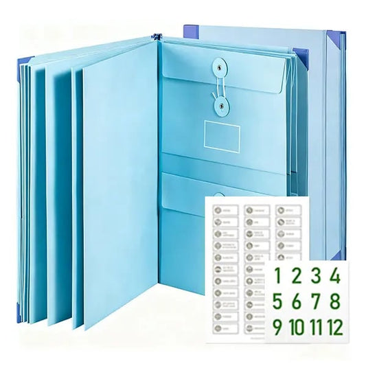 Accordion File Organizer Manila Pocket Document Folder for Passports. Birth Certificates & Important Papers. Office & Home Storage
